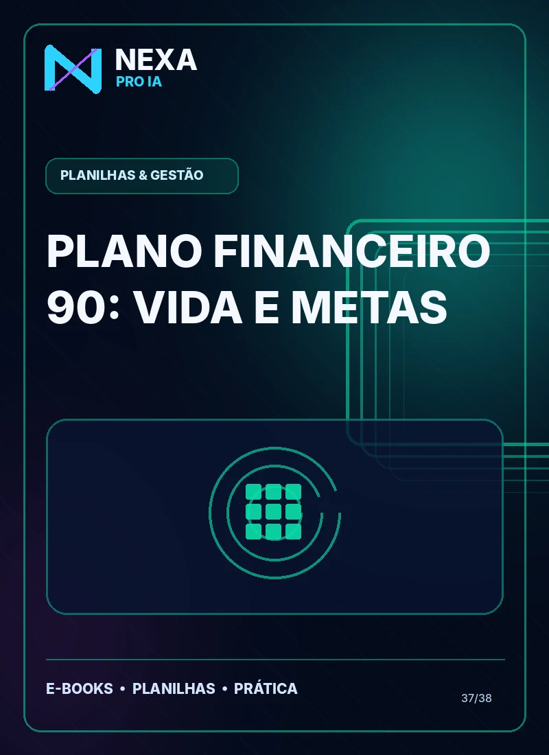 Capa de Plano Financeiro 90: Vida e Metas
